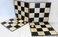 Rare 18th Century French Leather Quad Folding Chessboard